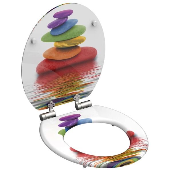 SCH&Uuml;TTE Toilet Seat with Soft-Close COLORFUL STONES