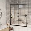 vidaXL Folding Shower Enclosure ESG 120x140 cm Black