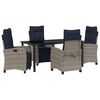 vidaXL Garden Dining Set 5 pcs Grey Poly Rattan