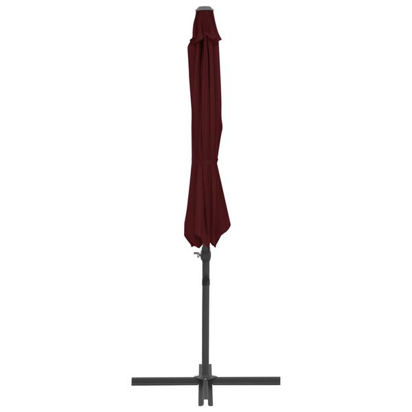 vidaXL Cantilever Garden Parasol with Steel Pole Bordeaux Red 300 cm