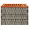 vidaXL Garden Table Grey 55x55x37 cm Poly Rattan and Acacia Wood