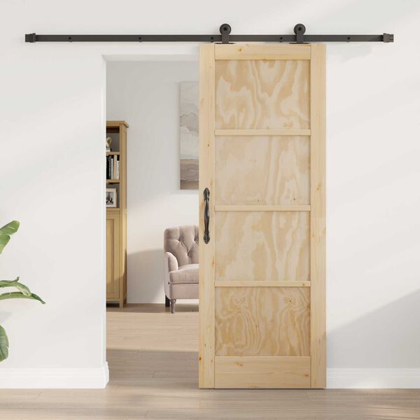 vidaXL Sliding Door ORKDAL Brown 73.5 x 198.5 cm Solid Pine Wood