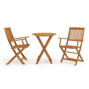 vidaXL 3 Piece Folding Bistro Set solid Acacia Wood