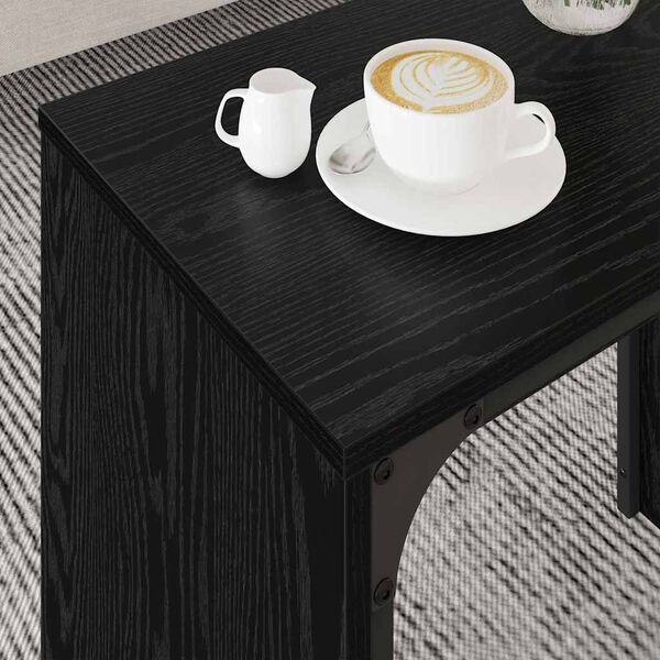 vidaXL Coffee Table 3 pcs Black Oak Engineered wood