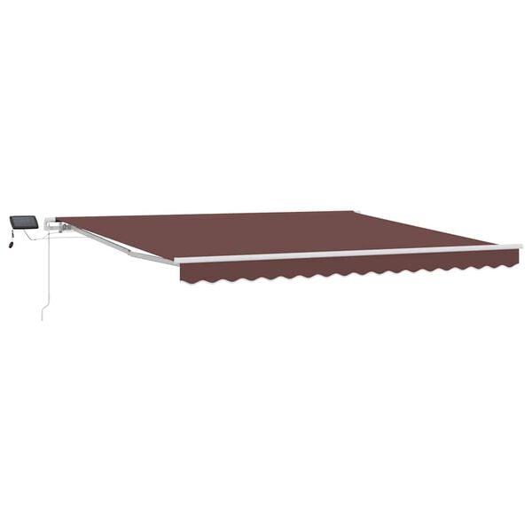 vidaXL Manual Retractable Awning with LED Brown 400x300 cm