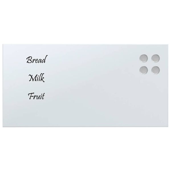 vidaXL Wall-mounted Magnetic Board White 60x30 cm Tempered Glass