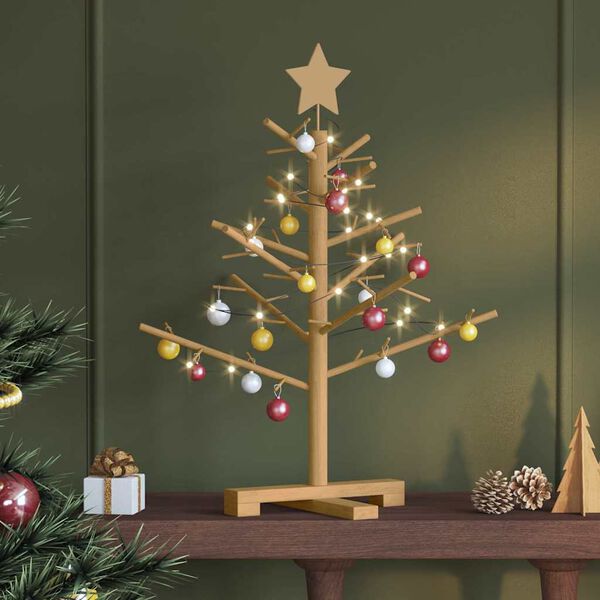 vidaXL Wooden Christmas Tree with Stand Brown 75 cm Solid pine wood