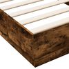 vidaXL Bed Frame without Mattress with LED Lights Smoked Oak 90x200 cm