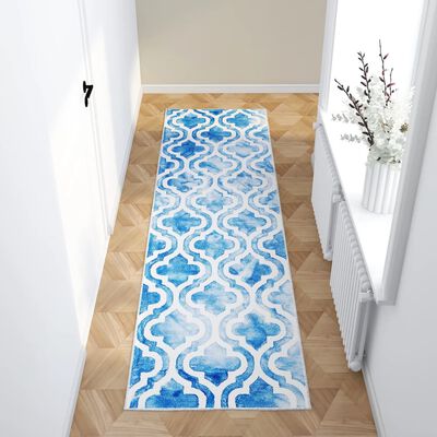 vidaXL Printed Carpet Runner Washable Foldable 80x300 cm Polyester
