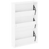vidaXL Shoe Cabinet 3-Layer Mirror White 63x17x102.5 cm