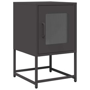 vidaXL Bedside Cabinet Black 36x39x60.5 cm Cold-rolled Steel