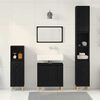 vidaXL Bathroom Furniture Set Wall-mounted with Door 3 pcs Black Oak