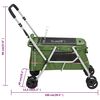 vidaXL Folding Dog Stroller Green 100x49x96 cm Linen Fabric
