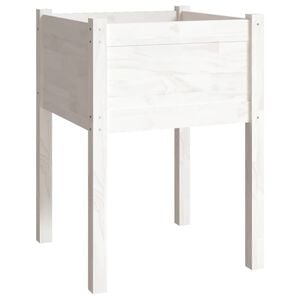 vidaXL Garden Planter White 50x50x70 cm Solid Pinewood