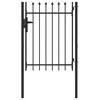 vidaXL Fence Gate Boxtel Single Door with Spike Top Steel 1x1.2 m Black