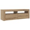 vidaXL TV Cabinet with LED Lights Artisan Oak 120x35x40 cm Engineered Wood