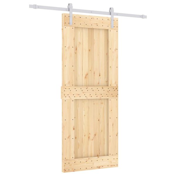 vidaXL Sliding Door with Hardware Set 85x210 cm Solid Wood Pine