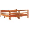 vidaXL Bed Frame with Headboard Wax Brown 180x200 cm Super King Solid Wood Pine