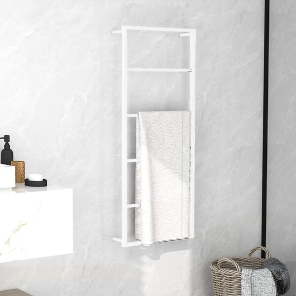 vidaXL Towel Rack White 45x10x115 cm Steel
