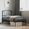 vidaXL Metal Bed Frame without Mattress with Headboard Black 80x200cm