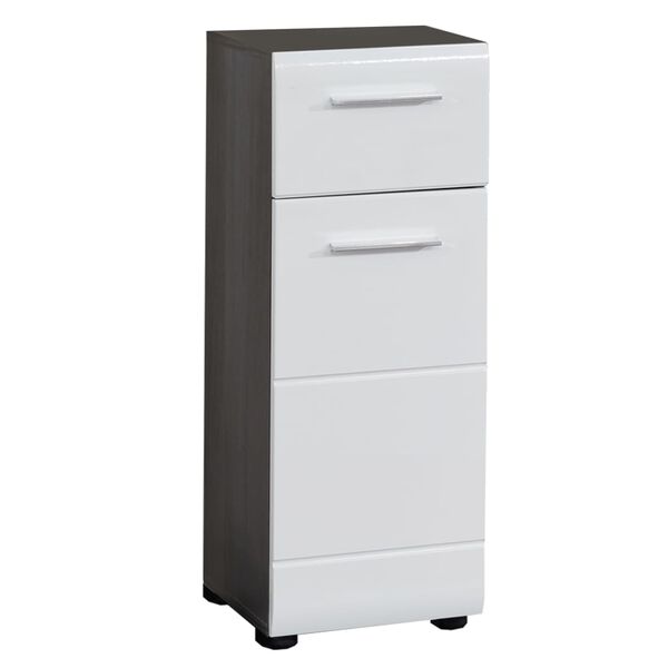 Trendteam Storage Floor Cabinet Line White and Smokey Silver
