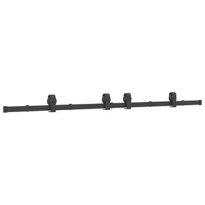 vidaXL Sliding Door Hardware Kit 183 cm Steel Black