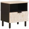 vidaXL Bedside Cabinet White 40 x 33 x 46 cm Solid Mango Wood