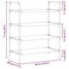 vidaXL Shoe Rack with 4 Shelves Metal and Non-woven Fabric Silver