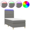 vidaXL Box Spring Bed with Mattress&LED Dark Grey 100x200 cm Fabric