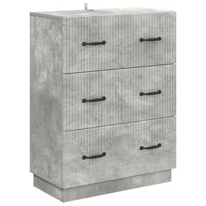 vidaXL Drawer Cabinet Concrete Grey 66 x 34.5 x 87 cm Engineered Wood
