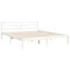 vidaXL Bed Frame without Mattress White King Size Solid Wood