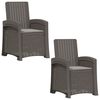 vidaXL Reclining Garden Chair Rattan Look 2 pcs Light Grey PP