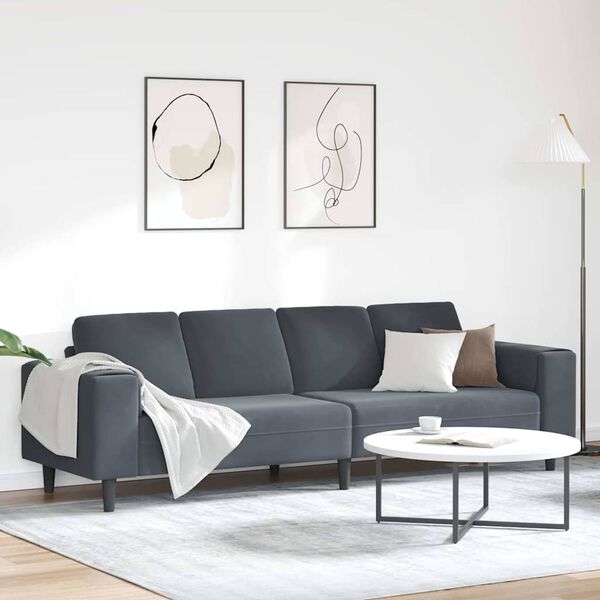 vidaXL Sofa Set Dark grey Velvet