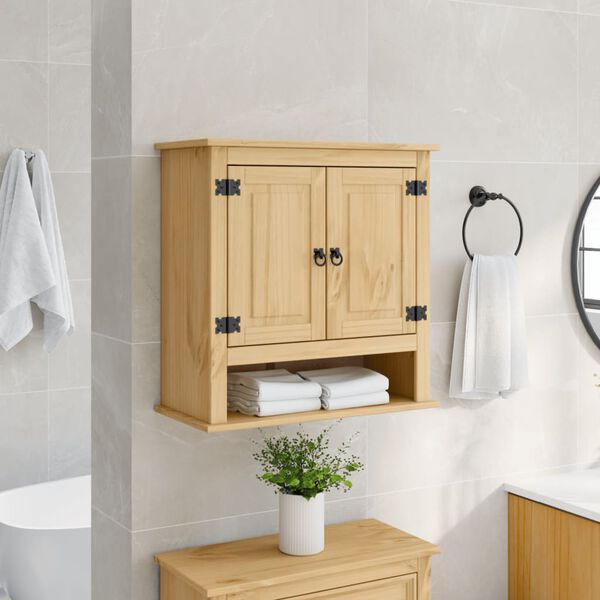 vidaXL Bathroom Wall Cabinet Corona 70x33x71.5 cm Solid Wood Pine