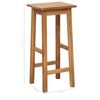 vidaXL 3 Piece Bar Set Solid Oak Wood