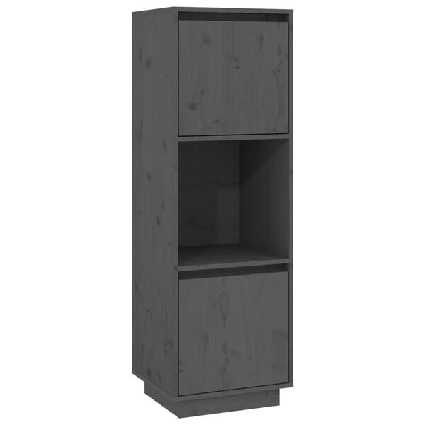 vidaXL Highboard Grey 38x35x117 cm Solid Wood Pine