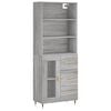 vidaXL Highboard Grey Sonoma 69,5x34x180 cm Engineered Wood