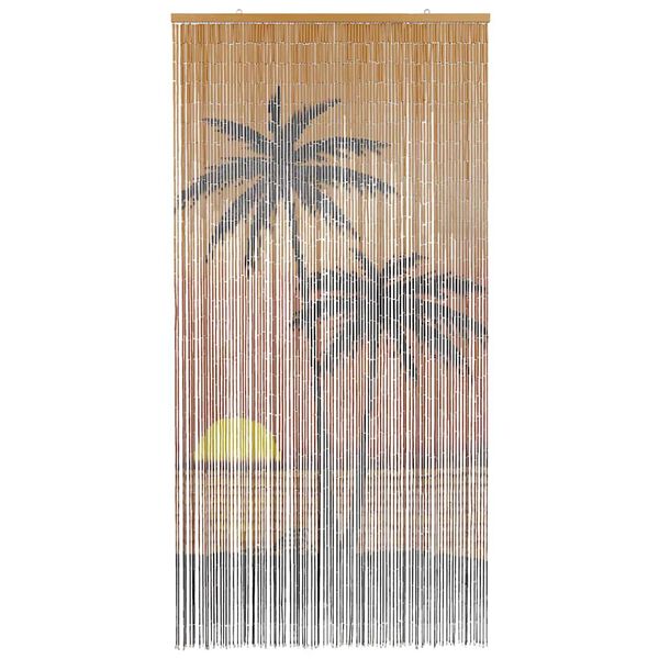 vidaXL Insect Door Curtain Palm Tree Print 90x220 cm Bamboo