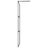vidaXL Walk-in Shower Wall with Tempered Glass Black 100x195 cm