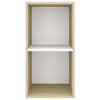 vidaXL Wall-mounted TV Cabinet Sonoma Oak and White 37x37x72 cm Engineered Wood
