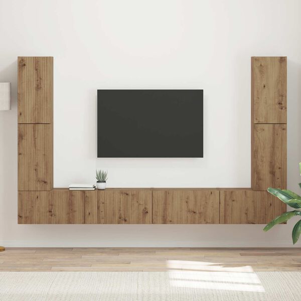 vidaXL TV Cabinet Set 8 pcs Artisan Oak Engineered Wood
