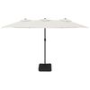 vidaXL Double-Head Parasol Sand White 449x265 cm