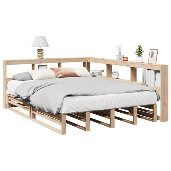 vidaXL Bookcase Bed without Mattress 150x200cm Solid Wood Pine