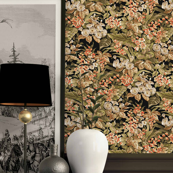 DUTCH WALLCOVERINGS Wallpaper Floral Black