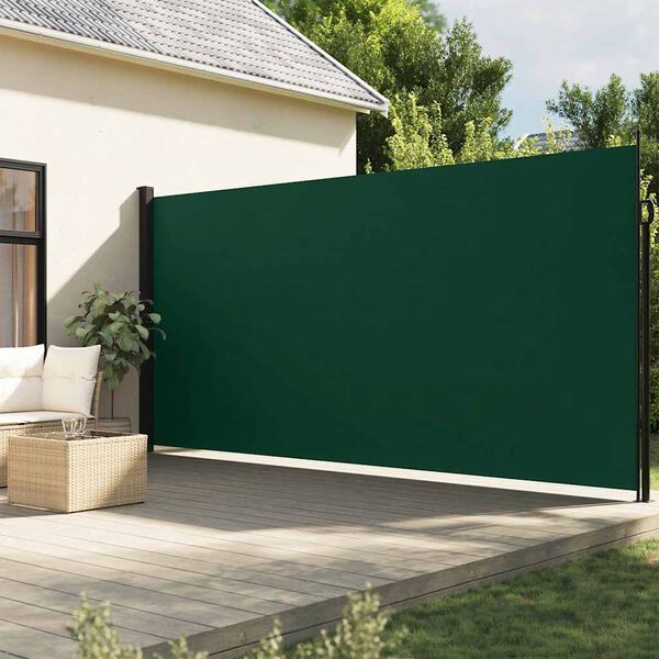 vidaXL Retractable Side Awning Dark Green 200x300 cm