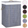 vidaXL Bamboo Laundry Basket Grey