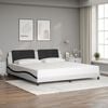 vidaXL Bed Frame with LED without Mattress "Zadar" White and Black 200x200 cm