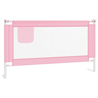vidaXL Toddler Safety Bed Rail Pink 150x25 cm Fabric