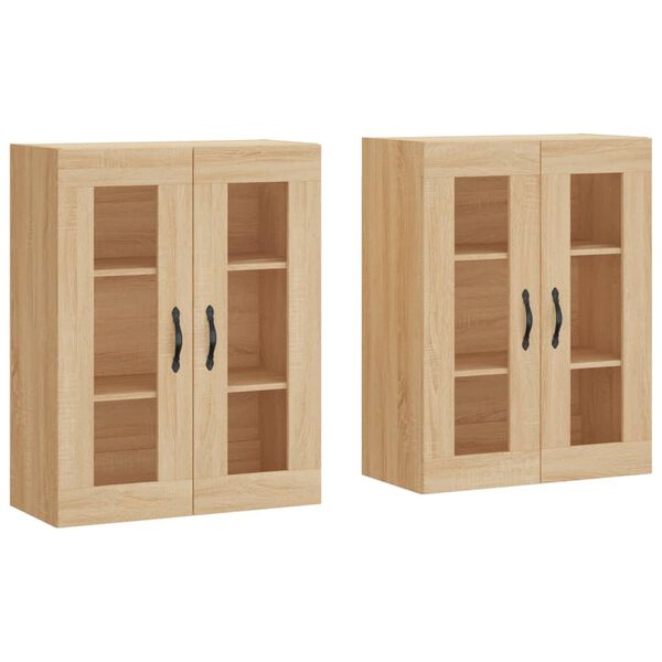 vidaXL Wall Mounted Cabinets 2 pcs Sonoma Oak Engineered Wood
