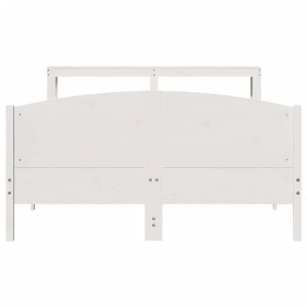 vidaXL Bed Frame without Mattress White 135x190 cm Double Solid Wood Pine